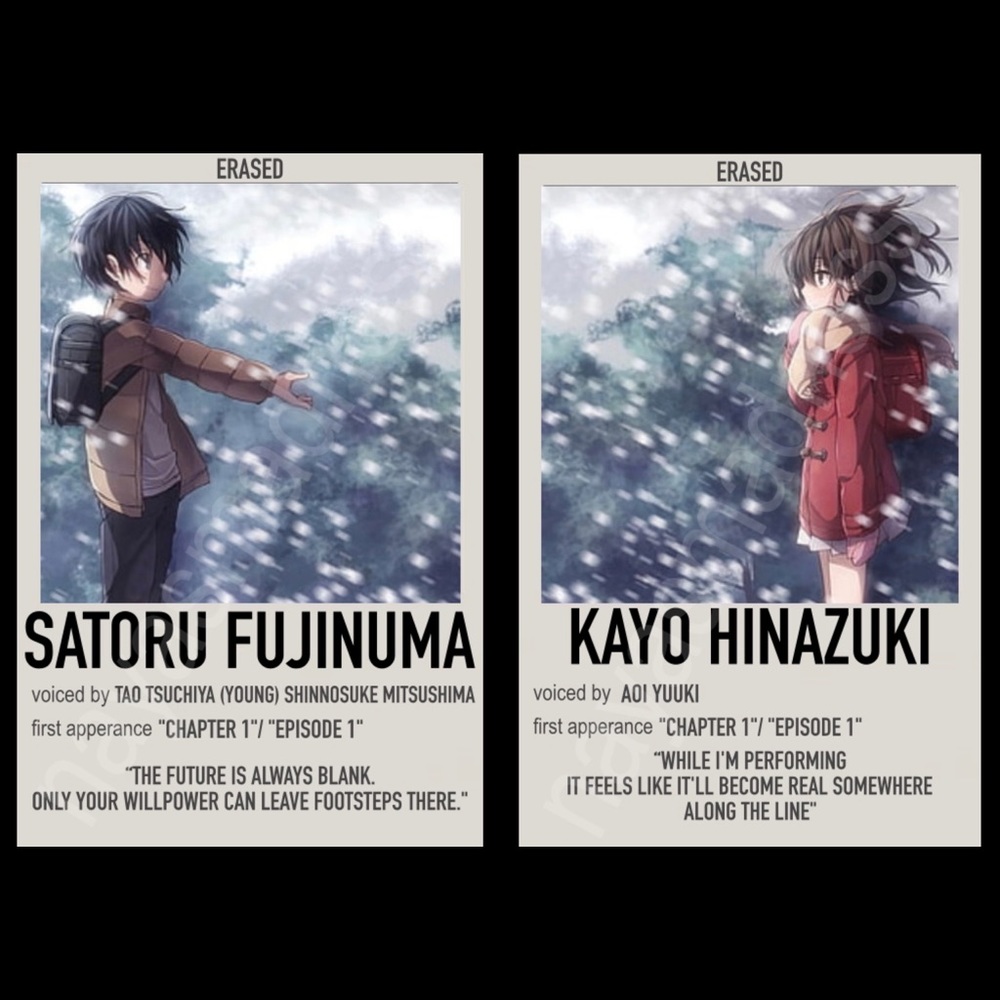 Erased Character Match Anime Keychain